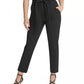 Calça feminina DKNY com cinto e perna justa, preta, tamanho 6