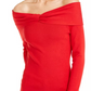 Suéter feminino com decote ombro a ombro da INC International Concepts, vermelho brilhante, tamanho XX-grande