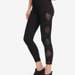 Leggings femininas esportivas DKNY de cintura alta com ajuste em malha e tornozelo para ioga, pretas, tamanho X-S