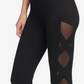 Leggings femininas esportivas DKNY de cintura alta com ajuste em malha e tornozelo para ioga, pretas, tamanho X-S