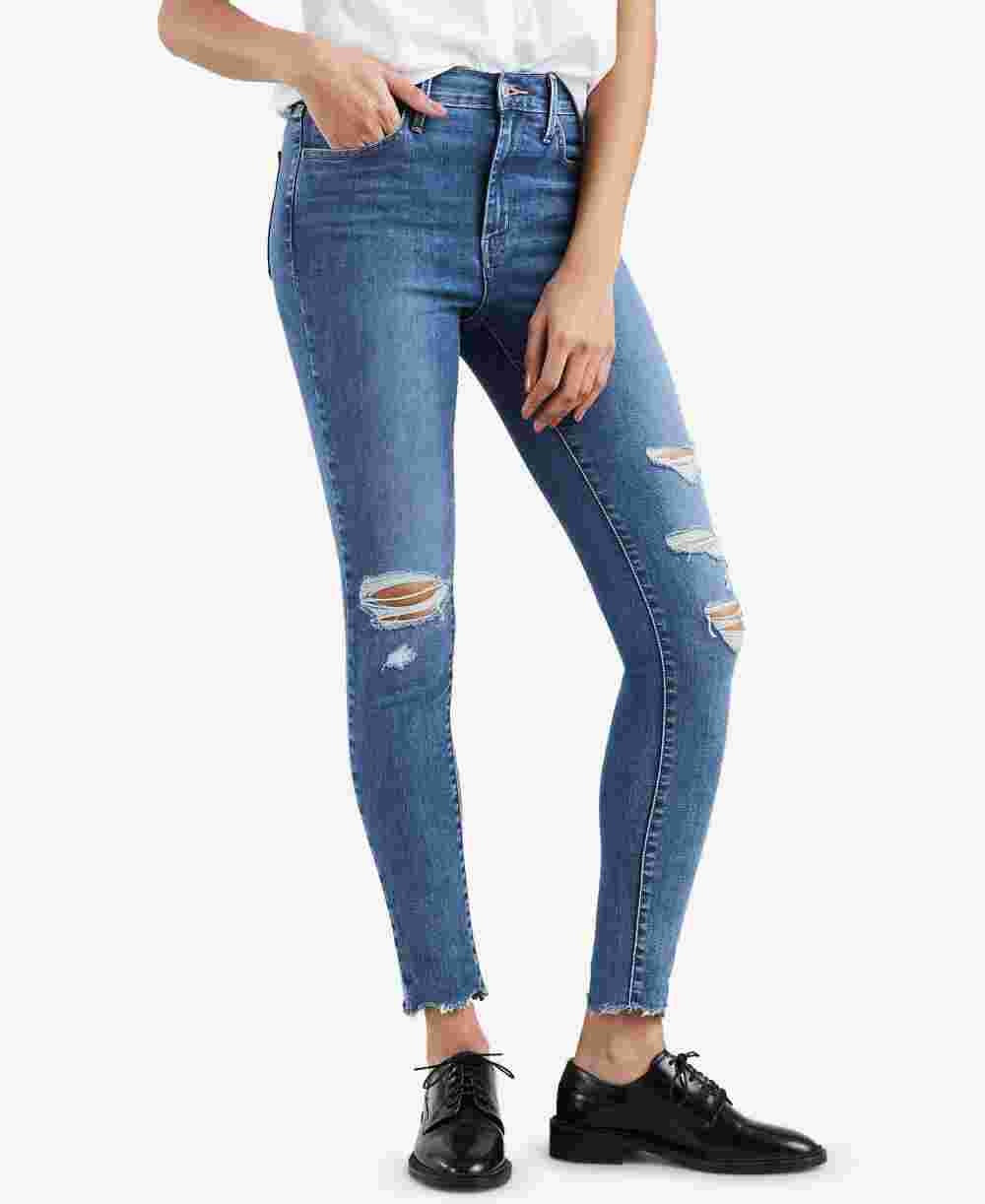 Calça Jeans Levi's Hypersculpt High-Rise Super-Skinny Feminina Azul Tamanho 27x30