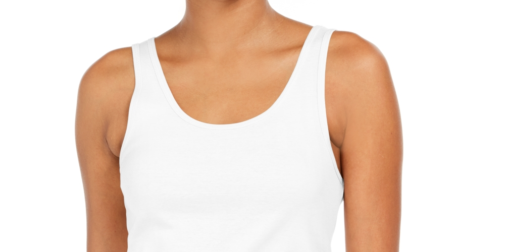 Regata feminina de algodão estilo &amp; co, branca, tamanho extrapequeno