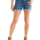 Shorts jeans feminino Lucky Brand Ava com bainha enrolada e cintura média, azul, tamanho 8