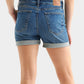 Shorts jeans feminino Lucky Brand Ava com bainha enrolada e cintura média, azul, tamanho 8