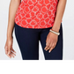 Camisa polo feminina com estampa de corrente Charter Club vermelha tamanho PXL