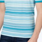 Camisa Polo Masculina Calvin Klein Classic Fit Listrada de Algodão Líquido Azul Tamanho 2XL