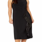 Vestido de malha com acabamento em renda Ralph Lauren feminino, preto, tamanho 6, pequeno