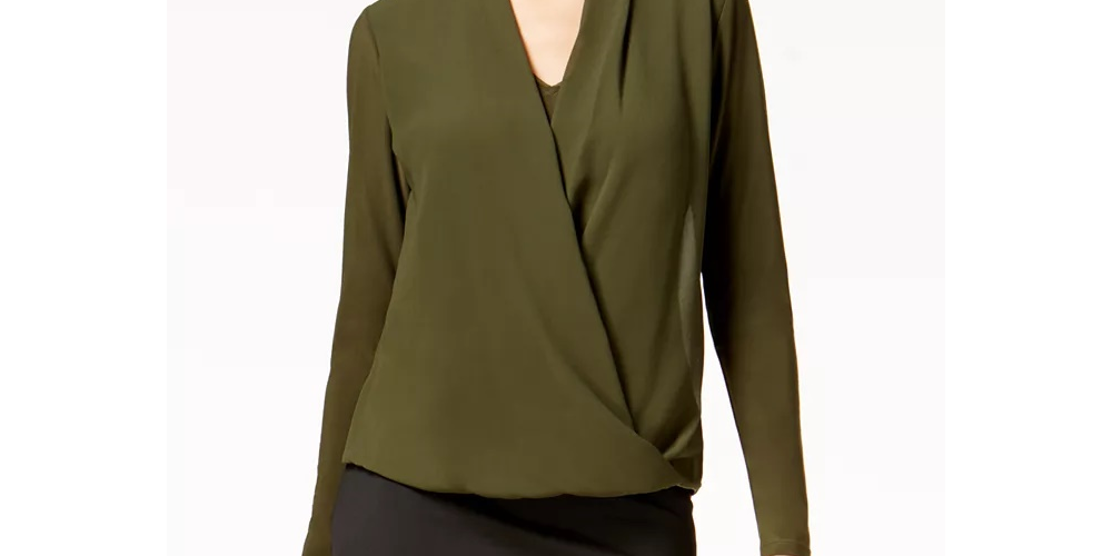 Blusa Alfani Feminina com Nó Frontal Hi-Low Verde Tamanho XXL
