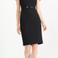 Vestido curto Calvin Klein feminino com babados e bainha nos ombros, preto, tamanho 8, pequeno