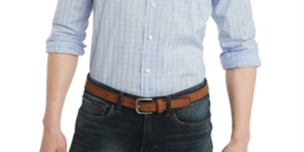 Camisa Tommy Hilfiger Classic Fit Masculina Azul Tamanho Pequeno P