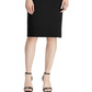 Vestido de coquetel Ralph Lauren feminino, preto, com cinto, manga comprida, decote em V, abaixo do joelho, tamanho 6