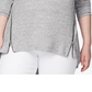 Rachel Roy Top feminino plus size com zíper e bainha cinza, tamanho 0X