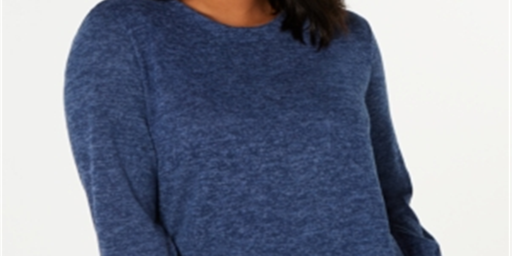 Top feminino Monteau Trendy Plus Layered Look Azul Tamanho 3X