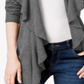 Karen Scott Cardigan Feminino com Babados Frontais Preto Tamanho P