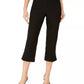 Calça capri feminina JM Collection Petite com bainha enfeitada, preta, tamanho PS