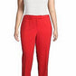 Calça feminina Anne Klein com zíper e bolsos para usar no trabalho, perna reta, vermelha, tamanho 18W