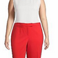 Calça feminina Anne Klein com zíper e bolsos para usar no trabalho, perna reta, vermelha, tamanho 18W