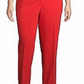 Calça feminina Anne Klein com zíper e bolsos para usar no trabalho, perna reta, vermelha, tamanho 18W