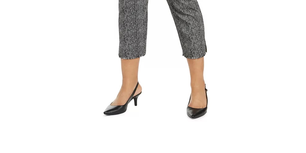 Calça curta estampada plus size Alfani feminina preta tamanho 14W