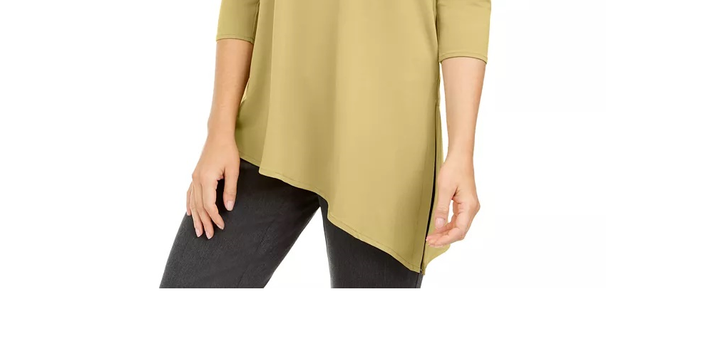 Top assimétrico com ombros descobertos Alfani feminino, dourado, tamanho XX-G