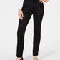 Calça feminina Charter Club Cambridge Windowpane Print Slim Leg Azul Tamanho 6