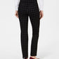 Calça feminina Charter Club Cambridge Windowpane Print Slim Leg Azul Tamanho 6