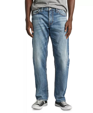 Calça jeans masculina Hunter Athletic Fit Tapered Stretch, azul, tamanho 30X32, da Silver Jeans Co.