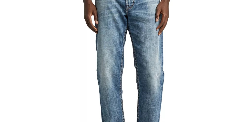 Calça jeans masculina Hunter Athletic Fit Tapered Stretch, azul, tamanho 30X32, da Silver Jeans Co.
