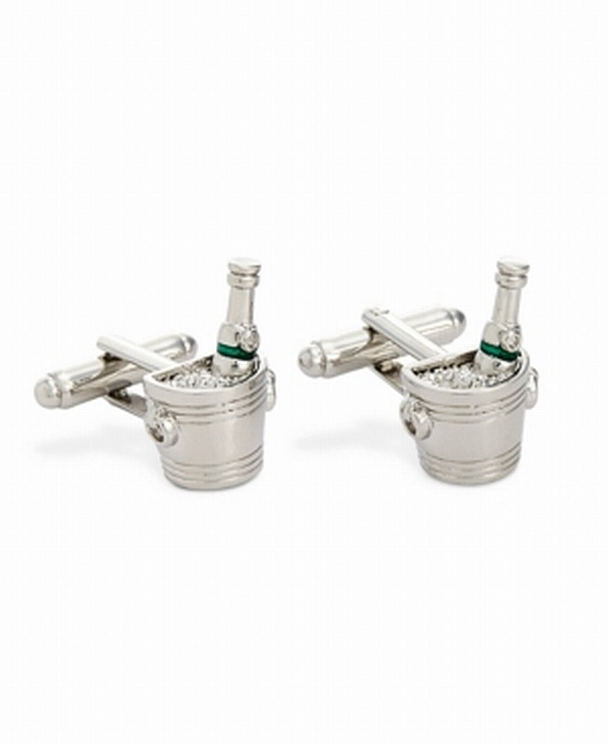 Abotoaduras masculinas The Gift, tamanho regular, prateadas