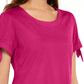 Camiseta feminina Karen Scott com manga amarrada, rosa, tamanho XS