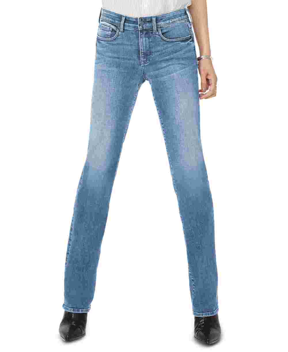 Calça jeans reta feminina NYDJ Marilyn em azul Brickell, tamanho 2
