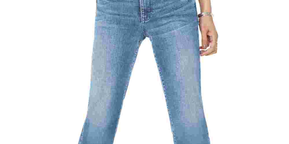 Calça jeans reta feminina NYDJ Marilyn em azul Brickell, tamanho 2