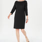Vestido feminino Karen Scott com decote canoa e tachas, preto, tamanho PL