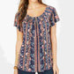 Blusa feminina com estampa floral estilo &amp; co, preta, tamanho PS