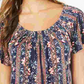 Blusa feminina com estampa floral estilo &amp; co, preta, tamanho PS