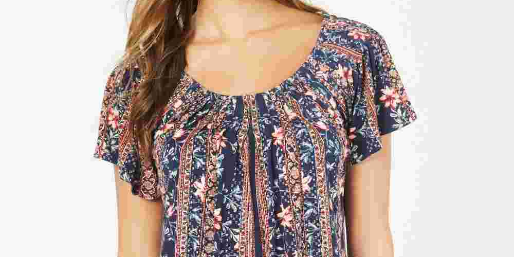 Blusa feminina com estampa floral estilo &amp; co, preta, tamanho PS