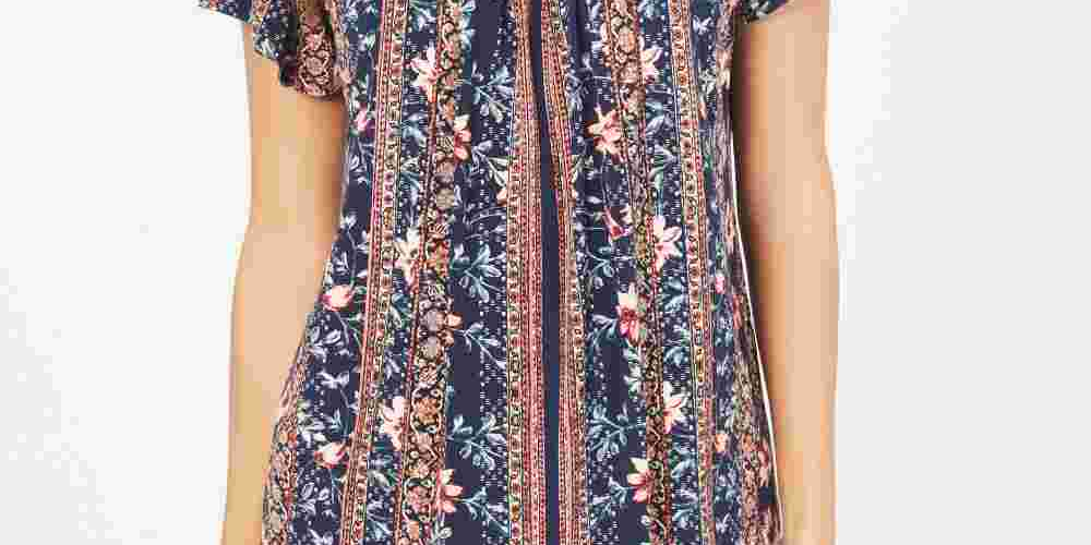 Blusa feminina com estampa floral estilo &amp; co, preta, tamanho PS