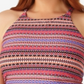 Anne Cole Plus Size Stevie Listrado Top Tankini de Gola Alta Maiô Feminino Rosa Tamanho 18W