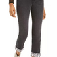 Calça jeans feminina estilo boyfriend com punho de cobra da INC International Concepts, preta, tamanho 0