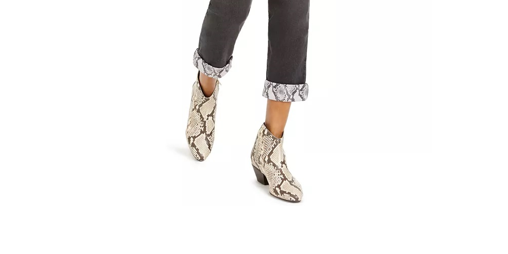 Calça jeans feminina estilo boyfriend com punho de cobra da INC International Concepts, preta, tamanho 0