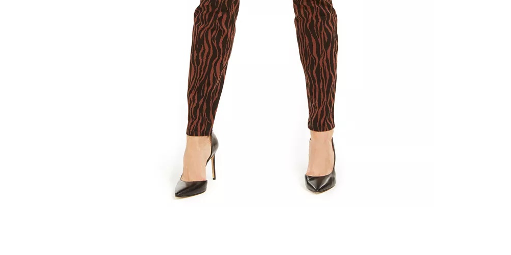 Calça jeans skinny feminina estampada e curvilínea da INC International Concepts, tamanho 14, marrom