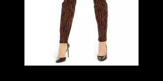 Calça jeans skinny feminina estampada e curvilínea da INC International Concepts, tamanho 14, marrom