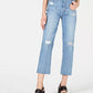 Calça jeans cropped rasgada Kendall + Kylie feminina, azul, tamanho 28