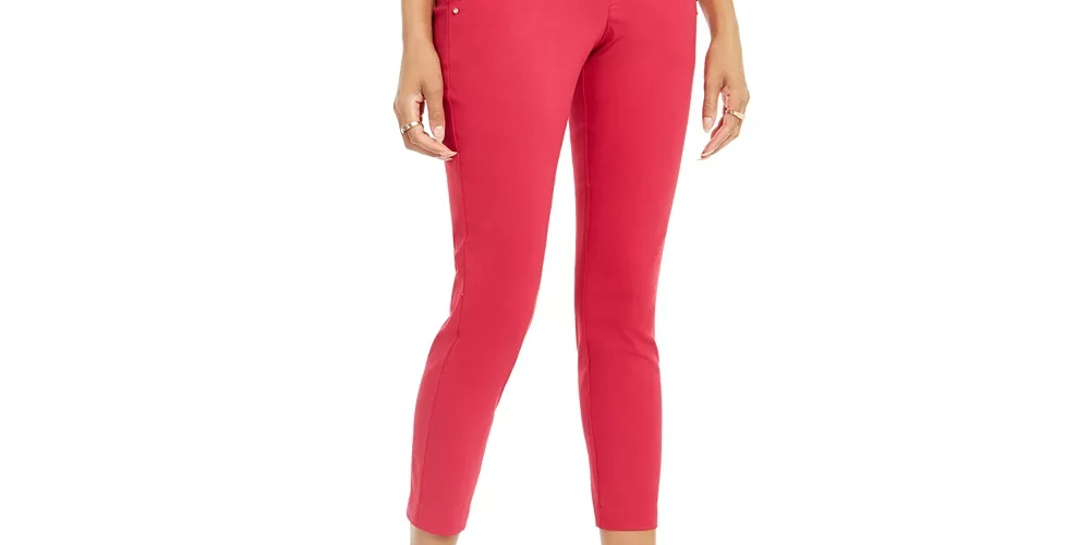 Calça skinny cropped feminina Thalia Sodi, rosa, tamanho grande