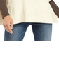 Poncho feminino Anne Klein com decote canoa e pontos mistos, branco pérola, tamanho 2XS