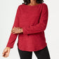 Karen Scott Moletom Feminino Marled Vermelho Tamanho Pequeno Pequeno