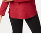 Karen Scott Moletom Feminino Marled Vermelho Tamanho Pequeno Pequeno