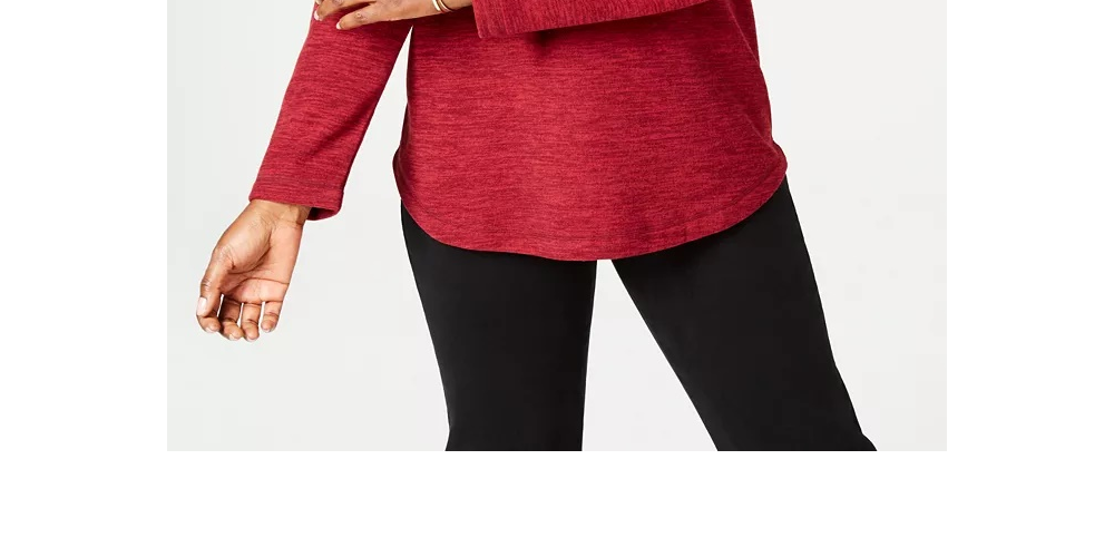 Karen Scott Moletom Feminino Marled Vermelho Tamanho Pequeno Pequeno