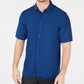 Camisa Alfani Masculina Lagoon Stretch Linho Misto Azul Tamanho XX-G