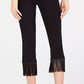 Calça skinny cropped com franjas da INC International Concepts para mulheres, preta, tamanho 18